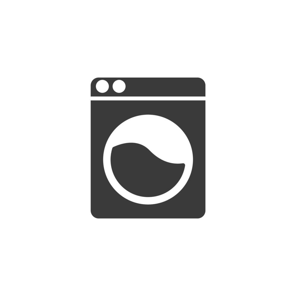 Vector sign of the Washing machine symbol is isolated on a white background. Washing machine icon color editable.