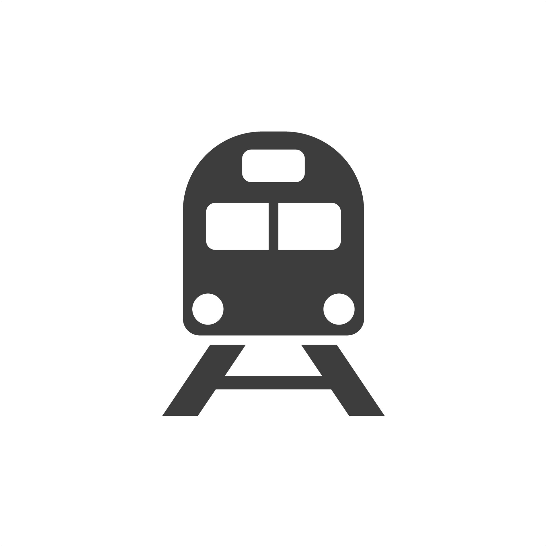 el signo vectorial del símbolo del tren está aislado en un fondo blanco