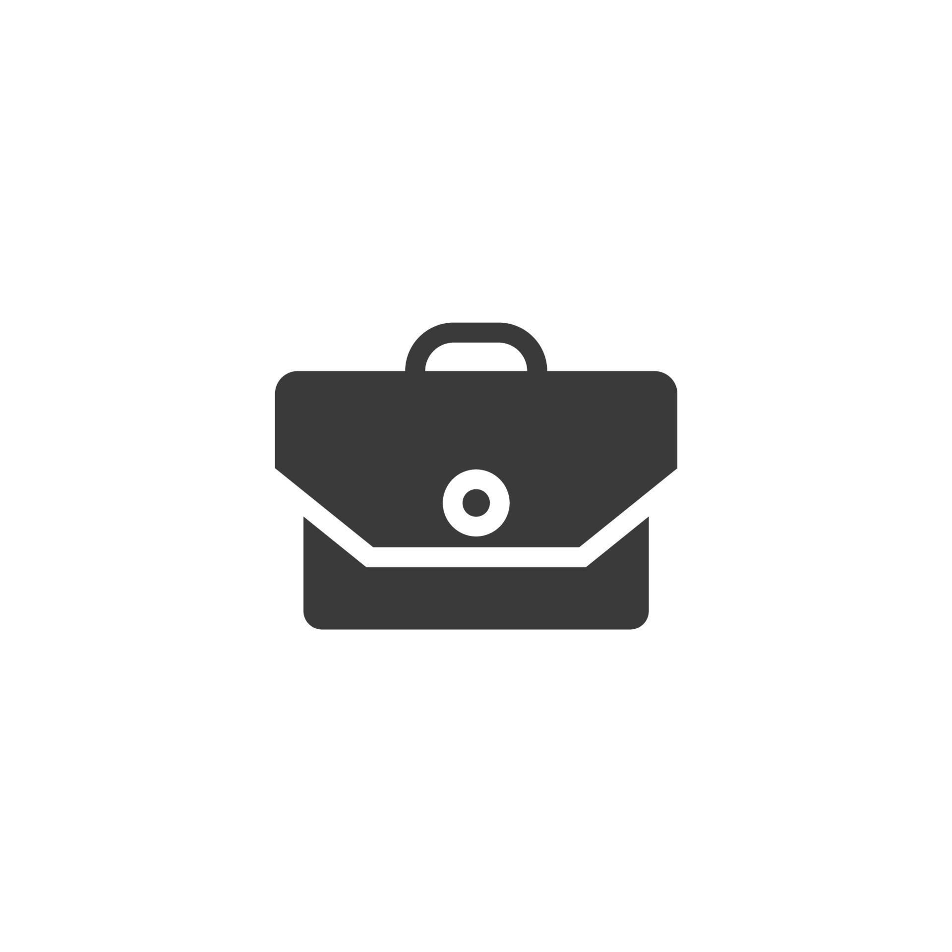 Vector sign of the Briefcase symbol is isolated on a white background