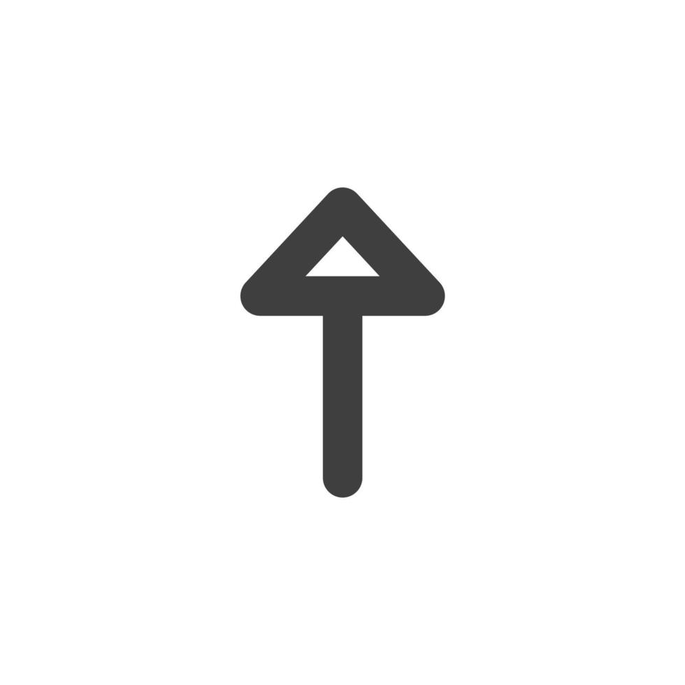 Vector sign of the up arrow symbol is isolated on a white background