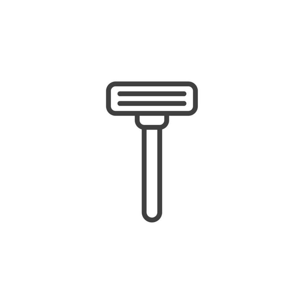 el signo vectorial del símbolo de la maquinilla de afeitar está aislado en un fondo blanco. el color del icono de la maquinilla de afeitar se puede editar. vector