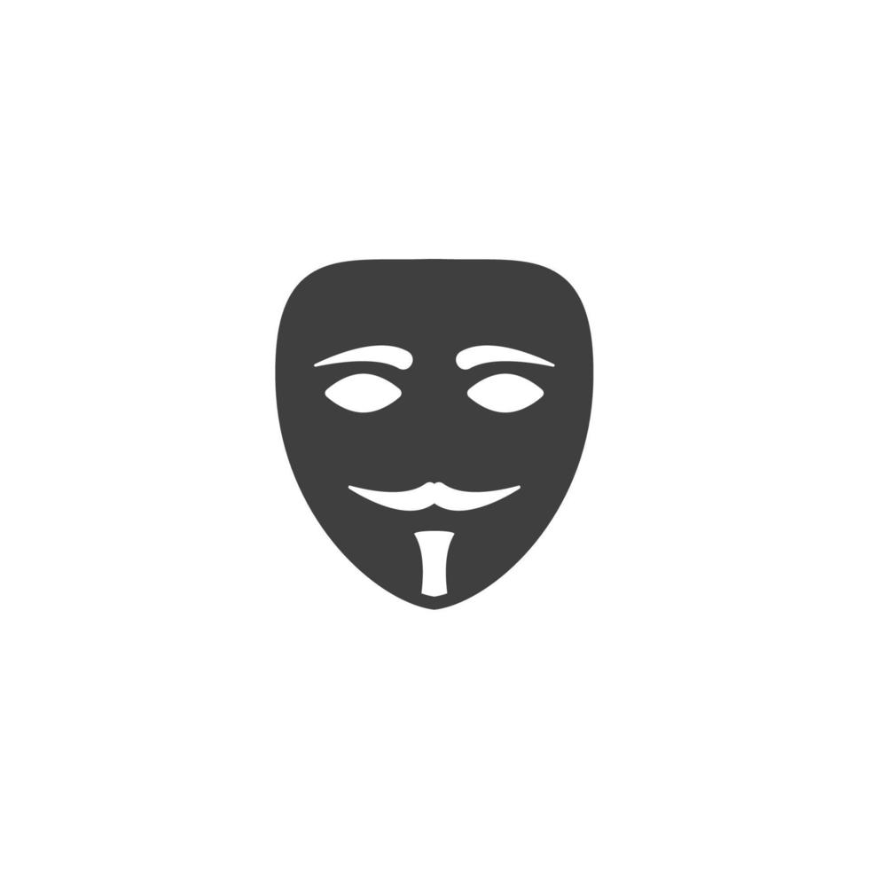 Vector sign of the anonymous mask symbol is isolated on a white ...