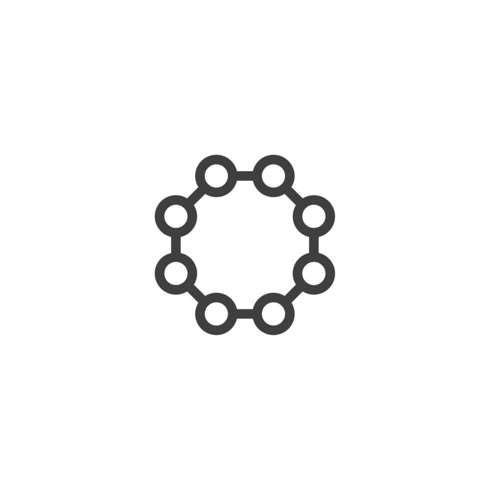 Vector sign of the molecule symbol is isolated on a white background. molecule icon color editable.