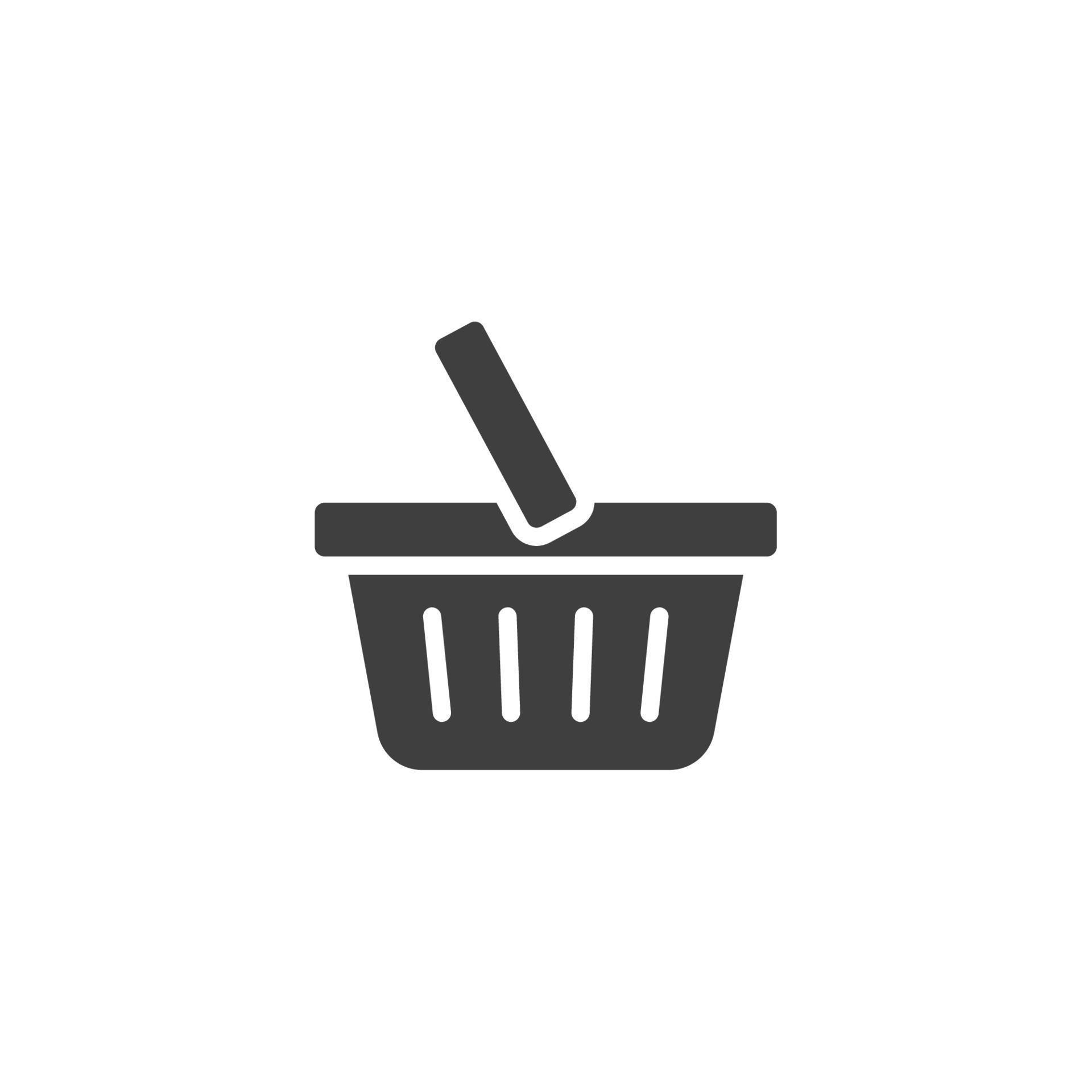 Vector sign of the Shopping Basket symbol is isolated on a white