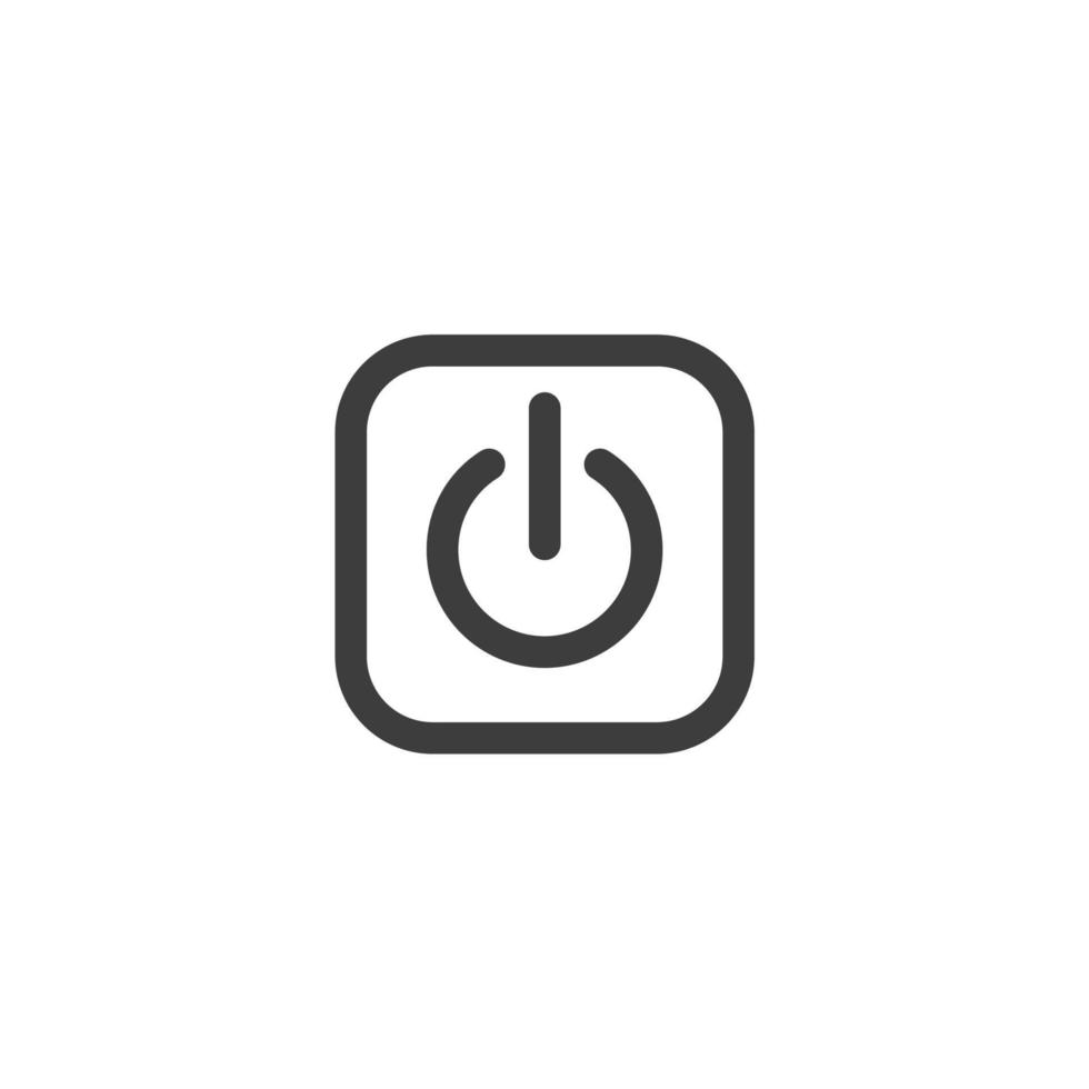 Vector sign of the power button symbol is isolated on a white