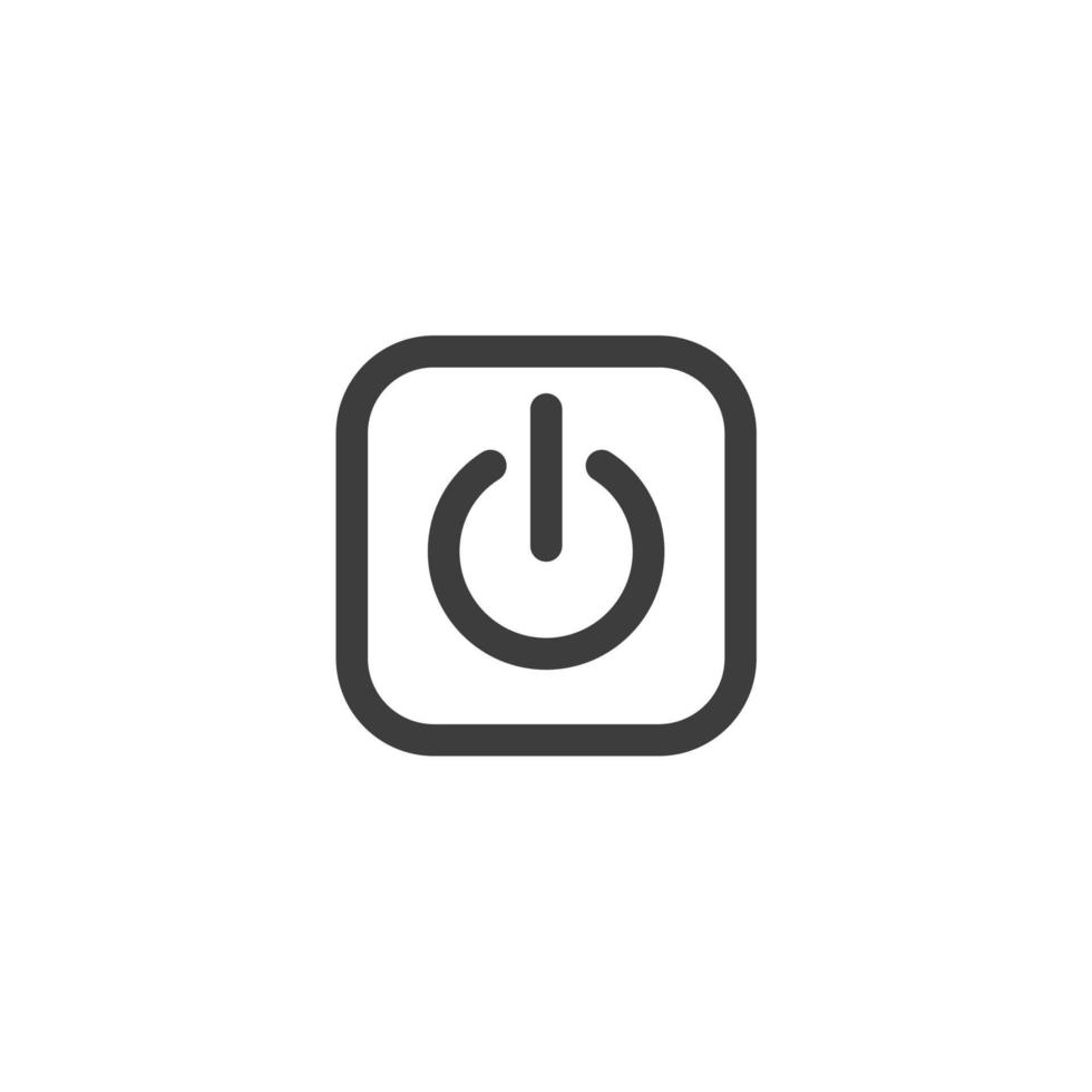 Vector sign of the power button symbol is isolated on a white background. power button icon color editable.