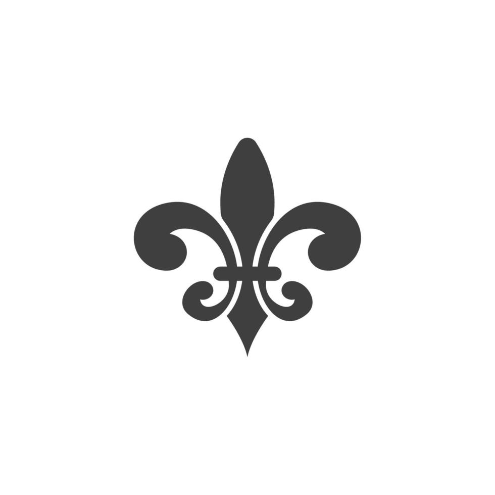 Vector sign of the fleur de lis heraldic symbol is isolated on a white background. fleur de lis heraldic icon color editable.