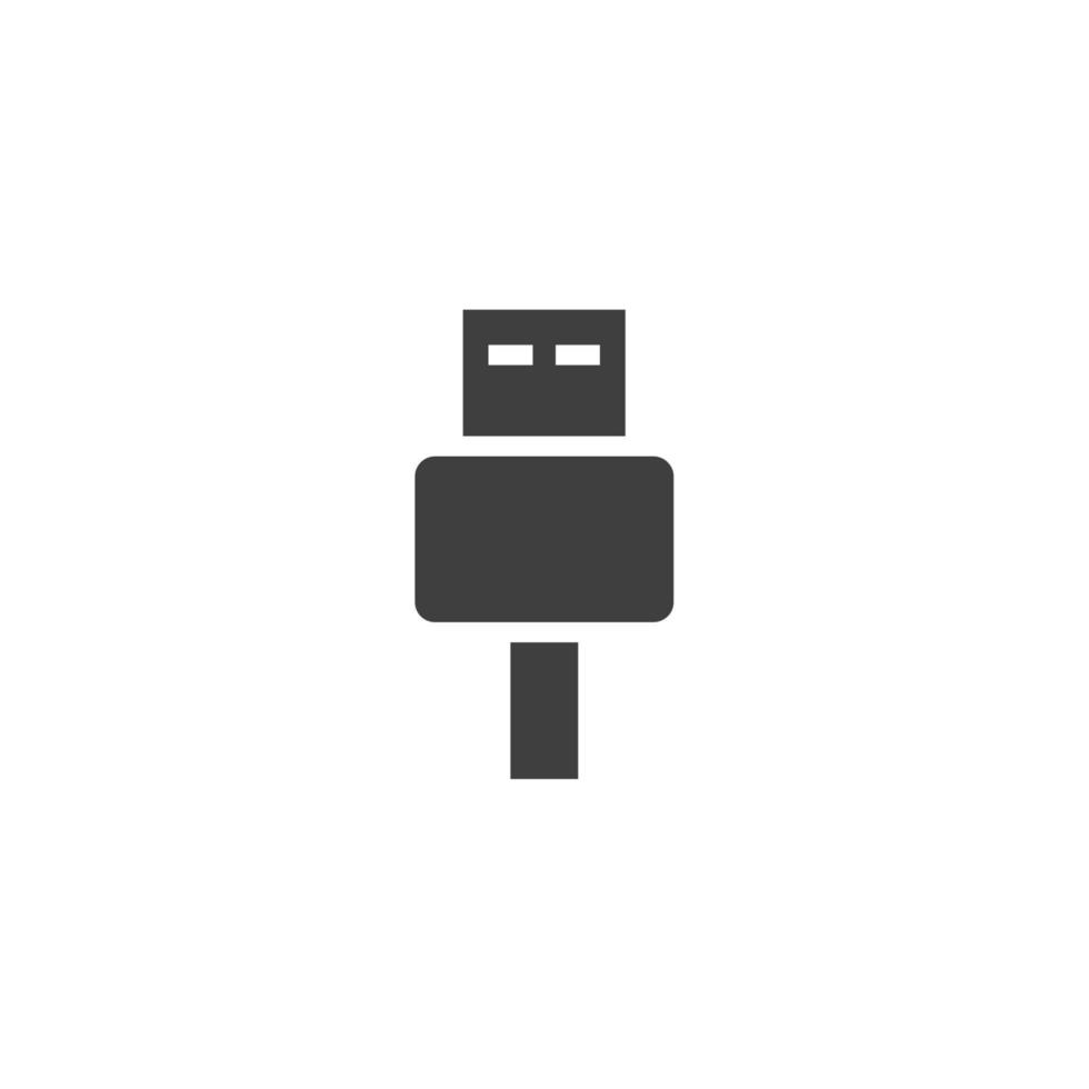 Vector sign of the usb symbol is isolated on a white background. usb icon color editable.