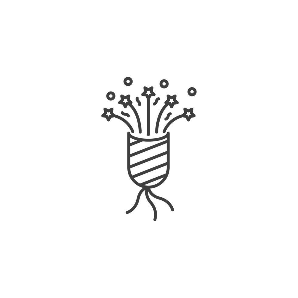 Vector sign of the Confetti popper symbol is isolated on a white background. Confetti popper icon color editable.