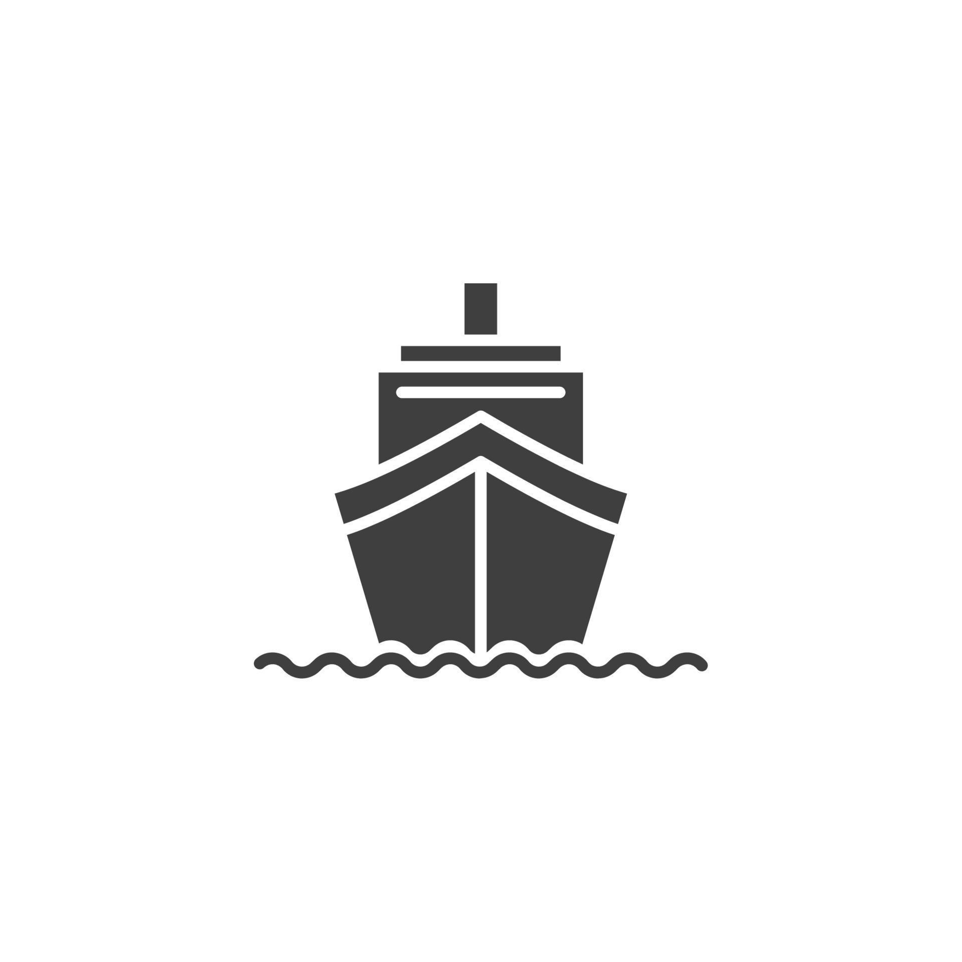 Vector sign of the ship symbol is isolated on a white background. ship