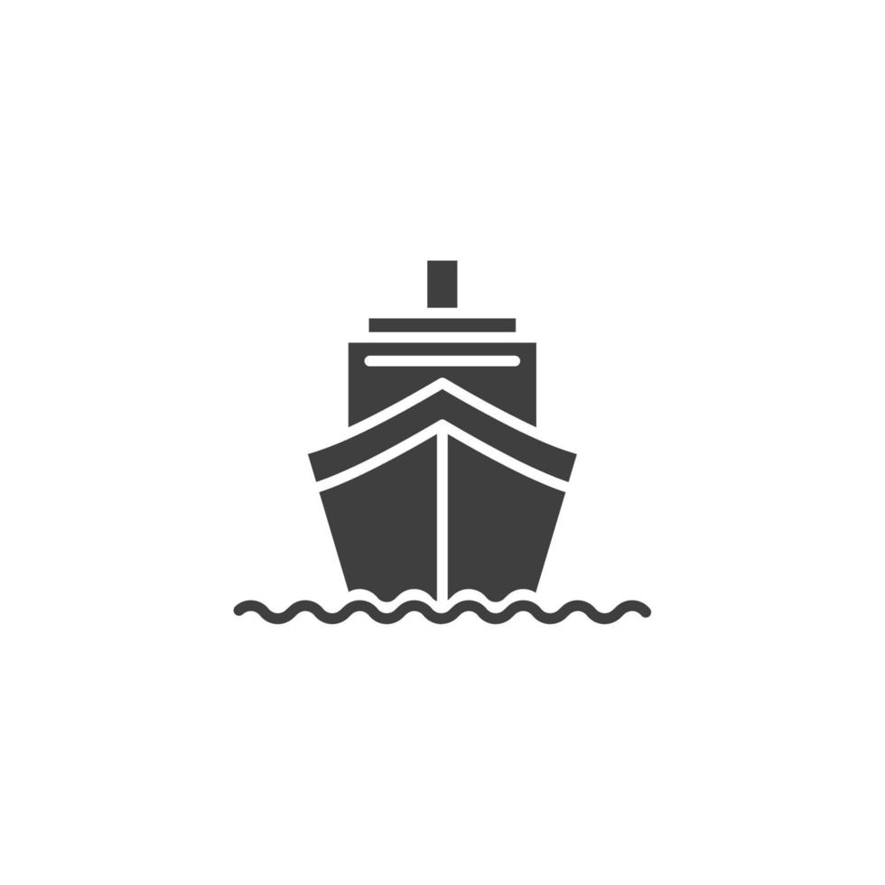 Vector sign of the ship symbol is isolated on a white background. ship icon color editable.