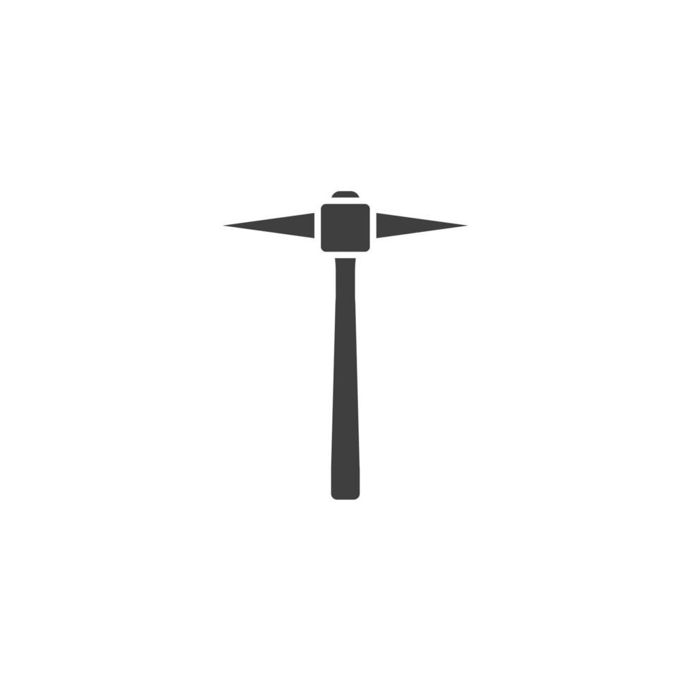 Vector sign of the Pickaxe symbol is isolated on a white background. Pickaxe icon color editable.