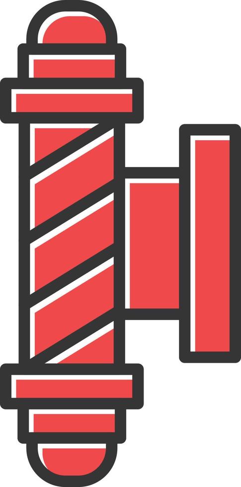 Barber Shop Pole Filled Retro vector