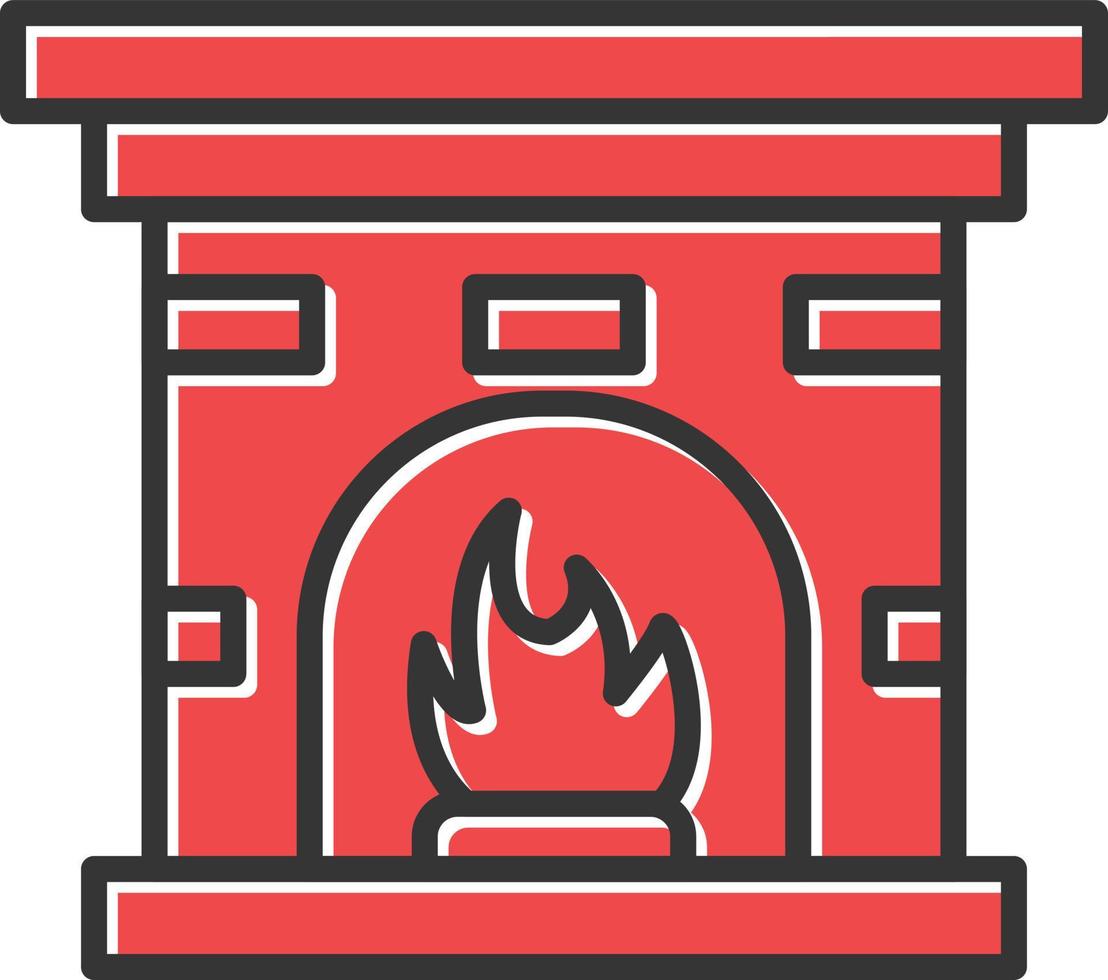 icono lleno de chimenea vector