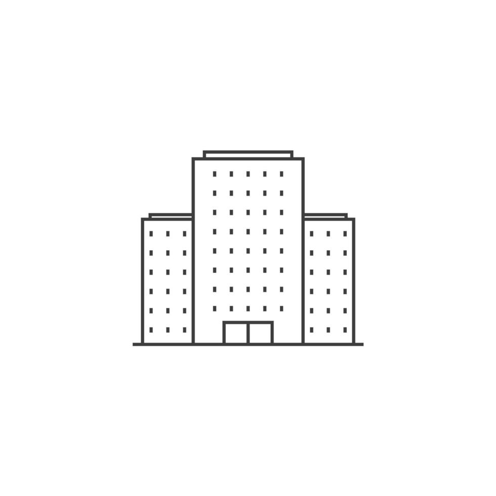 el signo vectorial del edificio y el símbolo de la ciudad inmobiliaria está aislado en un fondo blanco. color de icono de ciudad de edificio y bienes raíces editable. vector