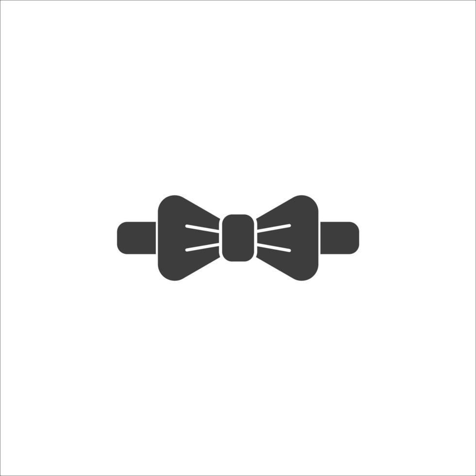 el signo vectorial del símbolo de la corbata de lazo está aislado en un fondo blanco. color de icono de pajarita editable. vector