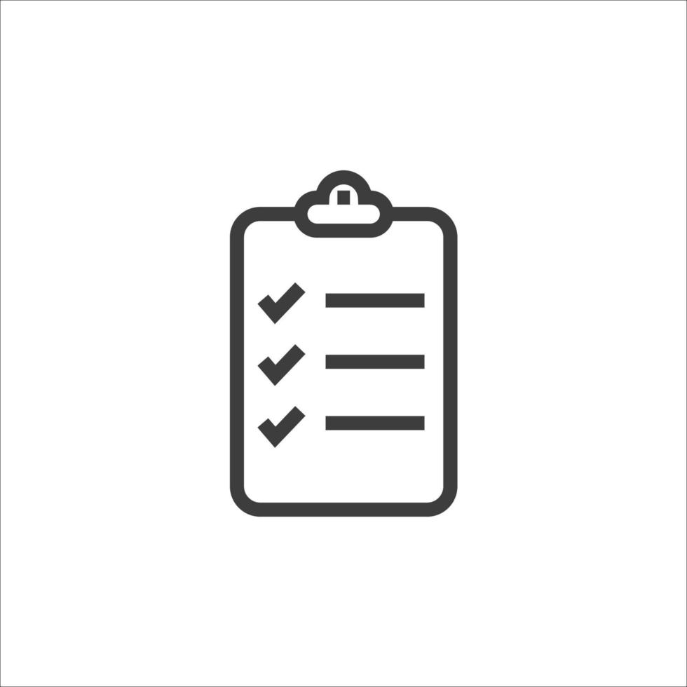 Vector sign of the Check list symbol is isolated on a white background. Check list icon color editable.