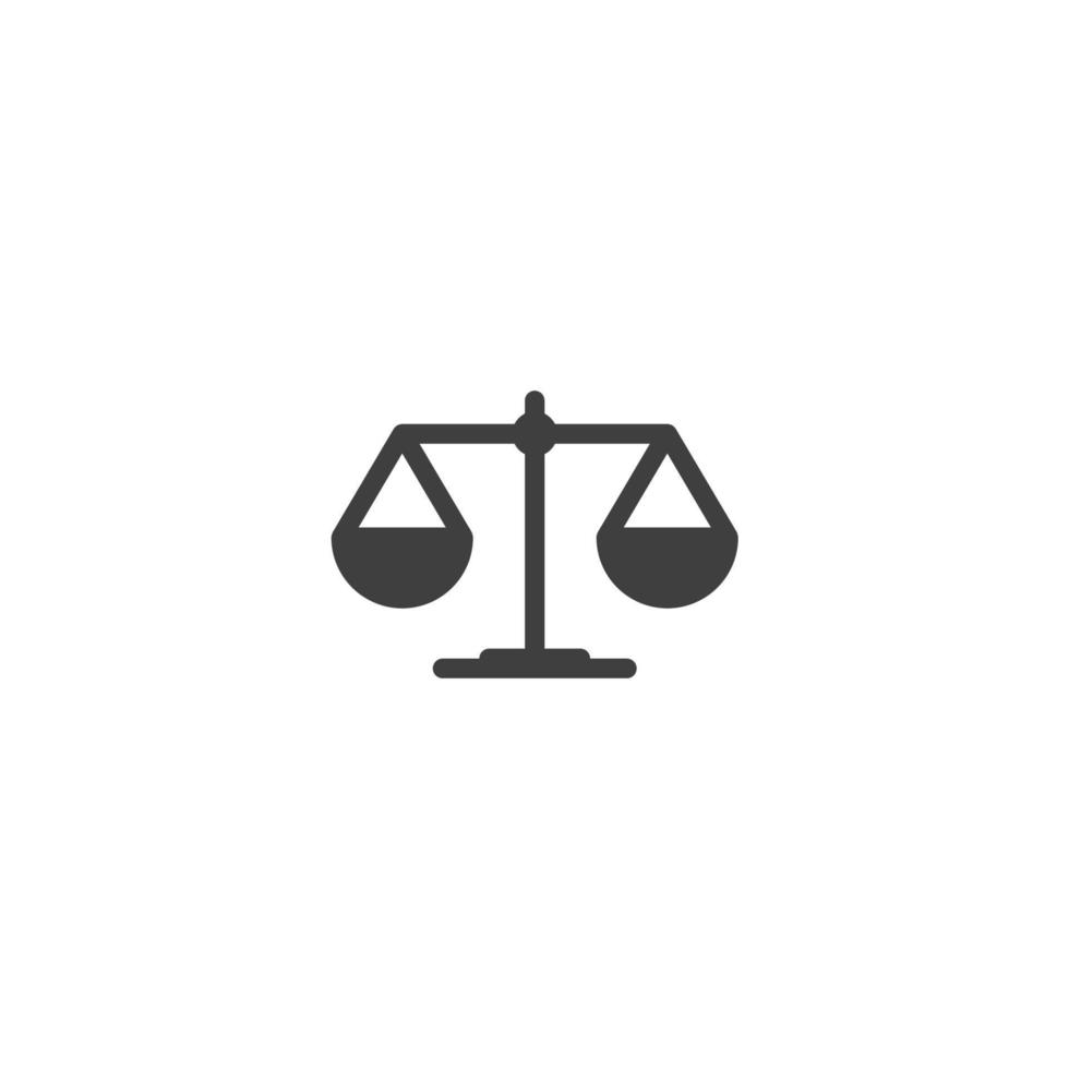 Vector sign of the Law scale symbol is isolated on a white background. Law scale icon color editable.