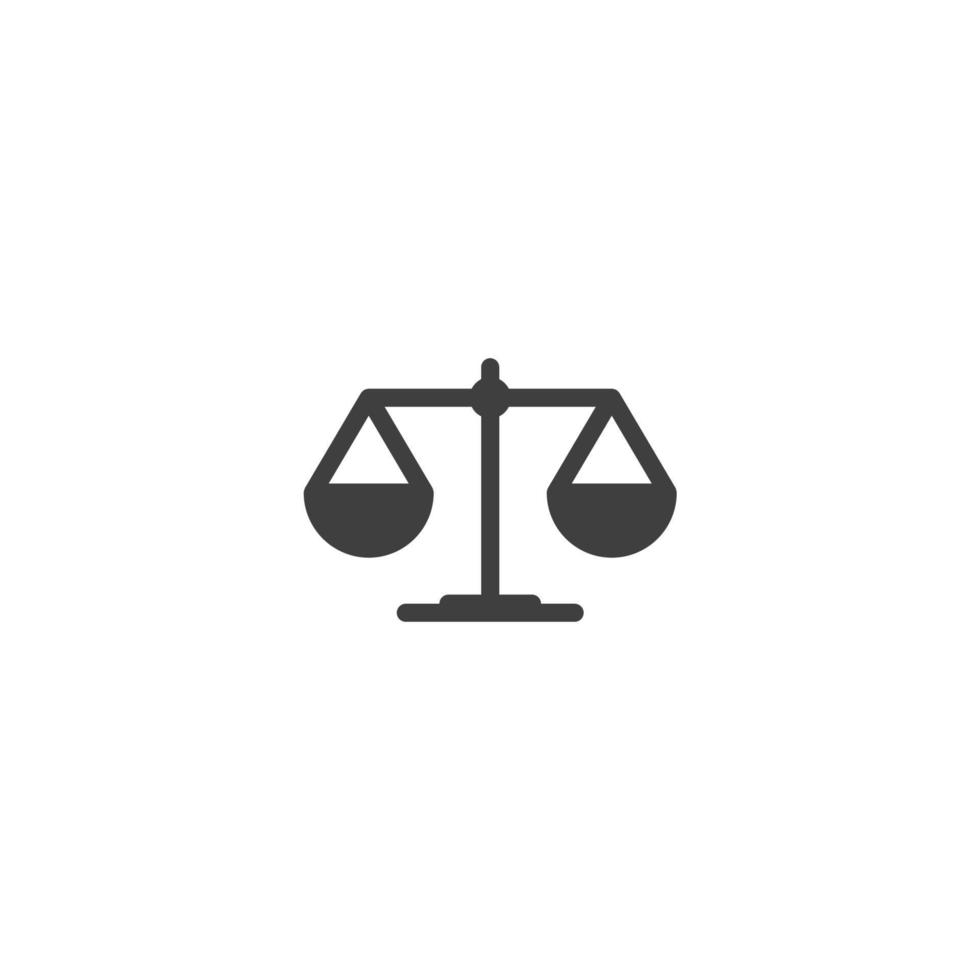 Vector sign of the Law scale symbol is isolated on a white background. Law scale icon color editable.