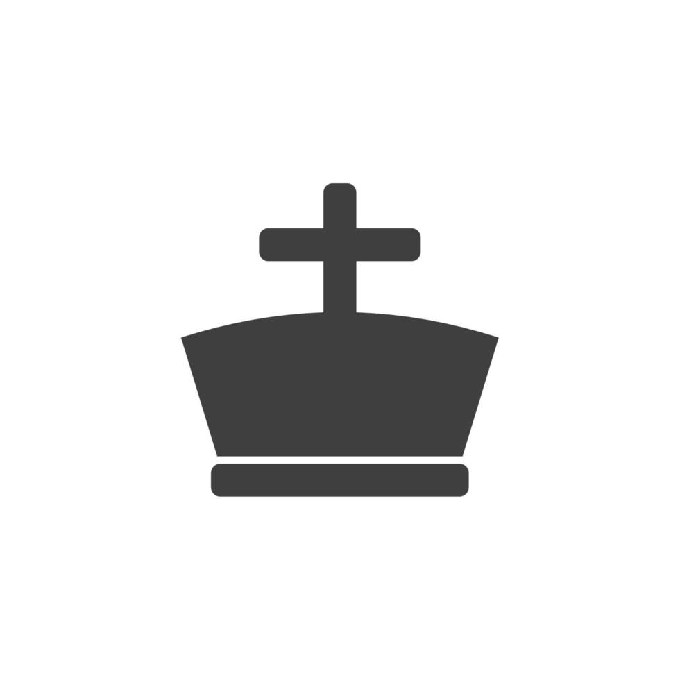 Vector sign of the Crown symbol is isolated on a white background. Crown icon color editable.