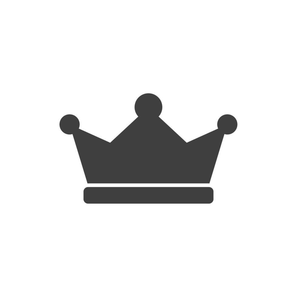 Vector sign of the Crown symbol is isolated on a white background. Crown icon color editable.