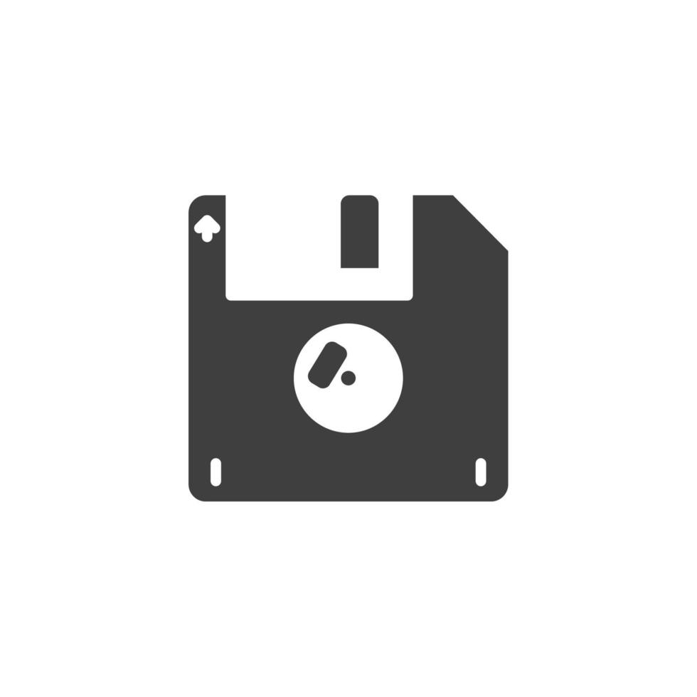 Vector sign of the Floppy disk symbol is isolated on a white background. Floppy disk icon color editable.