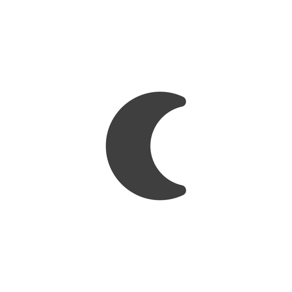el signo vectorial del símbolo de la luna está aislado en un fondo blanco. color del icono de la luna editable. vector