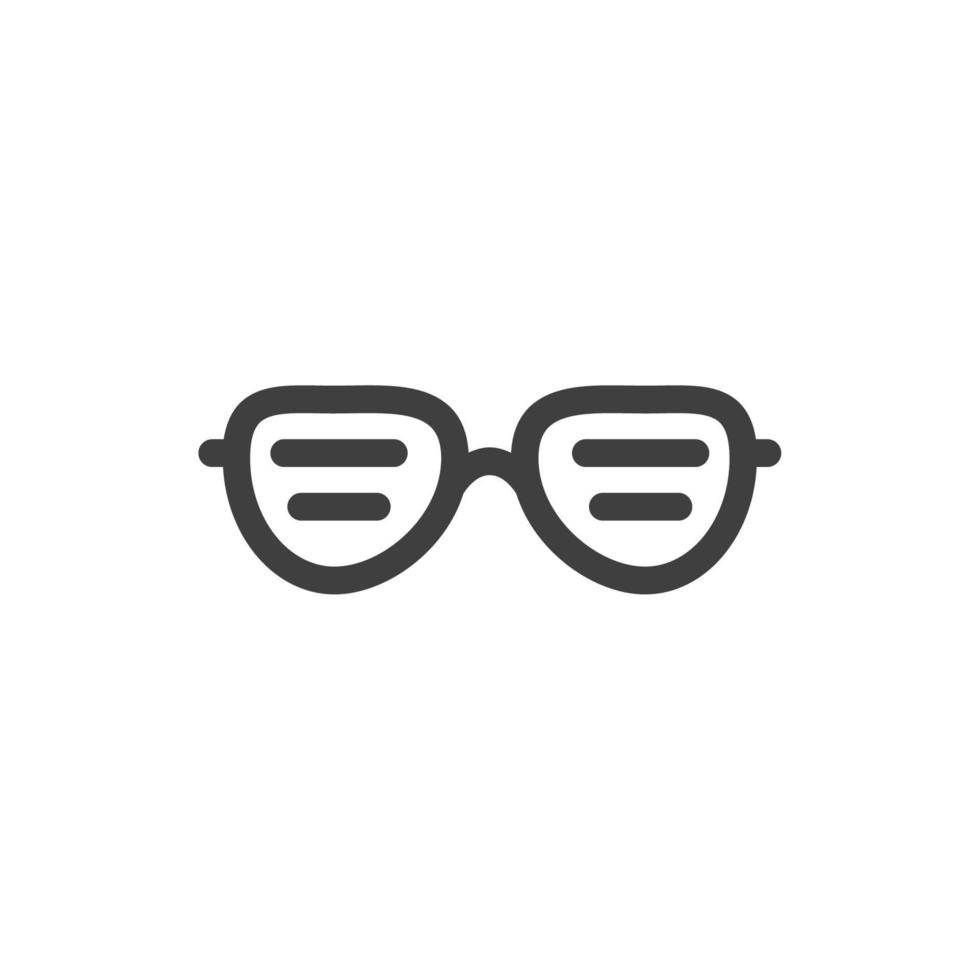 el signo vectorial del símbolo de las gafas está aislado en un fondo blanco. color de icono de gafas editable. vector