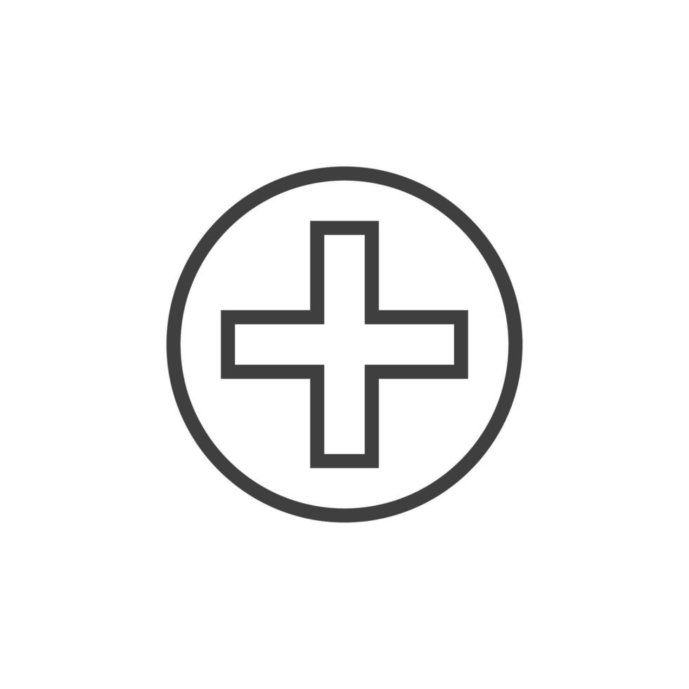 Vector sign of the plus symbol is isolated on a white background. plus icon color editable.
