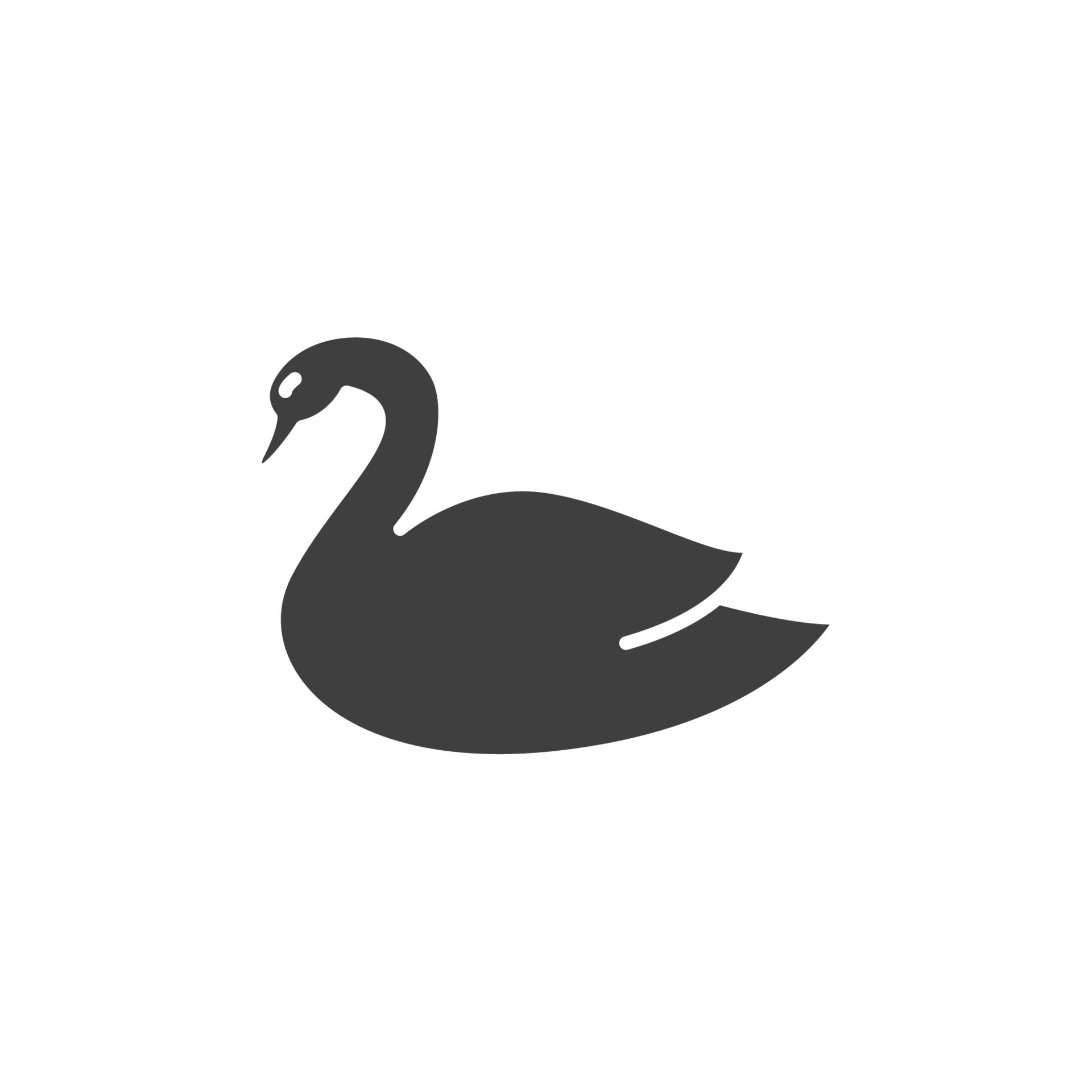 Vector sign of the swan symbol is isolated on a white background. swan icon color editable