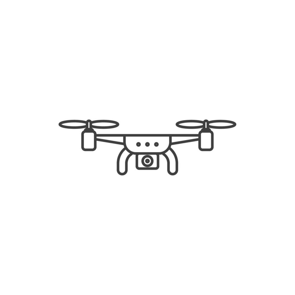 el signo vectorial del símbolo del dron está aislado en un fondo blanco. color de icono de dron editable. vector