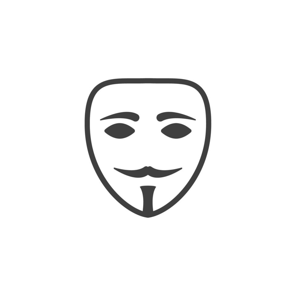 Vector sign of the anonymous mask symbol is isolated on a white background. anonymous mask icon color editable.