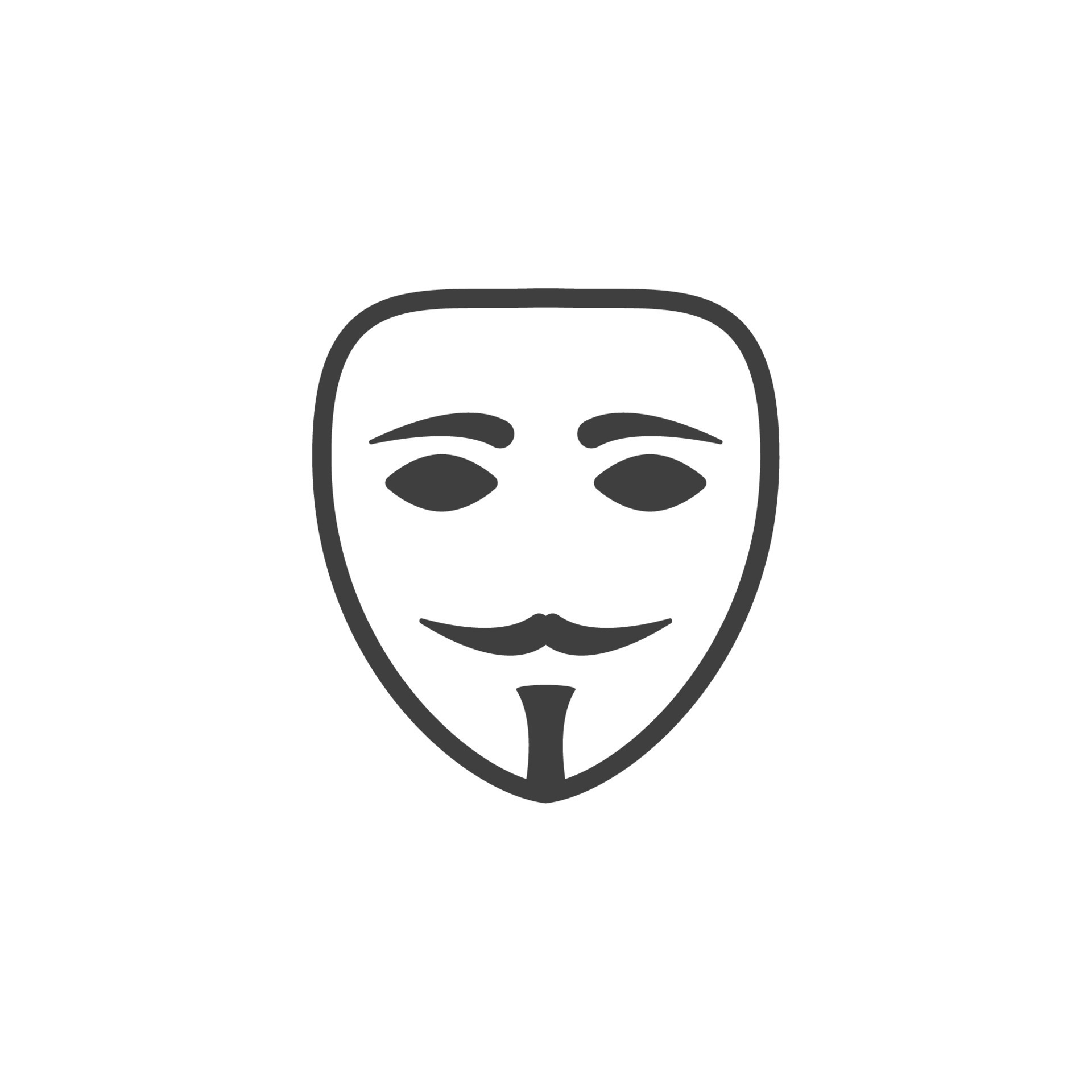 Vector sign of the anonymous mask symbol is isolated on a white ...