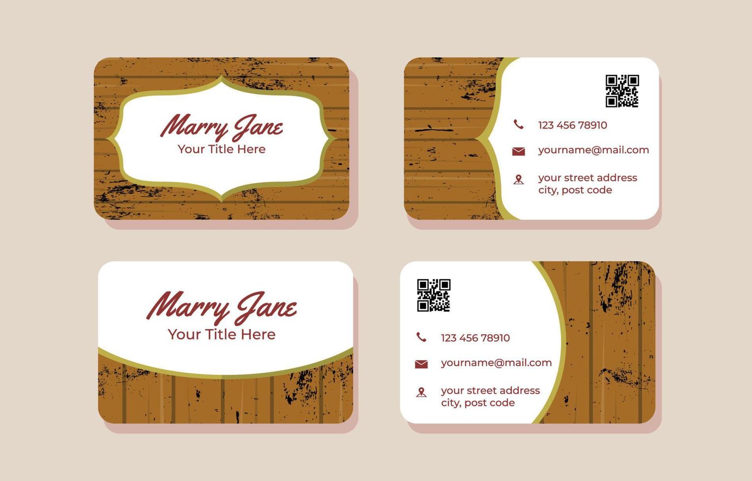 Bussines Card Rustic Theme vector