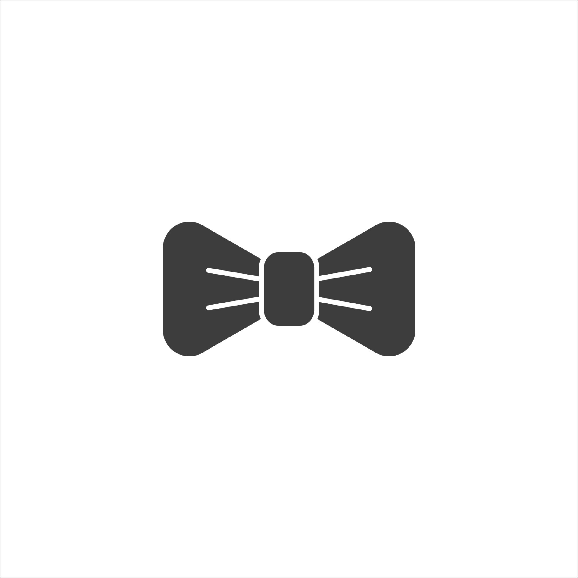 Vector sign of the bow tie symbol is isolated on a white background