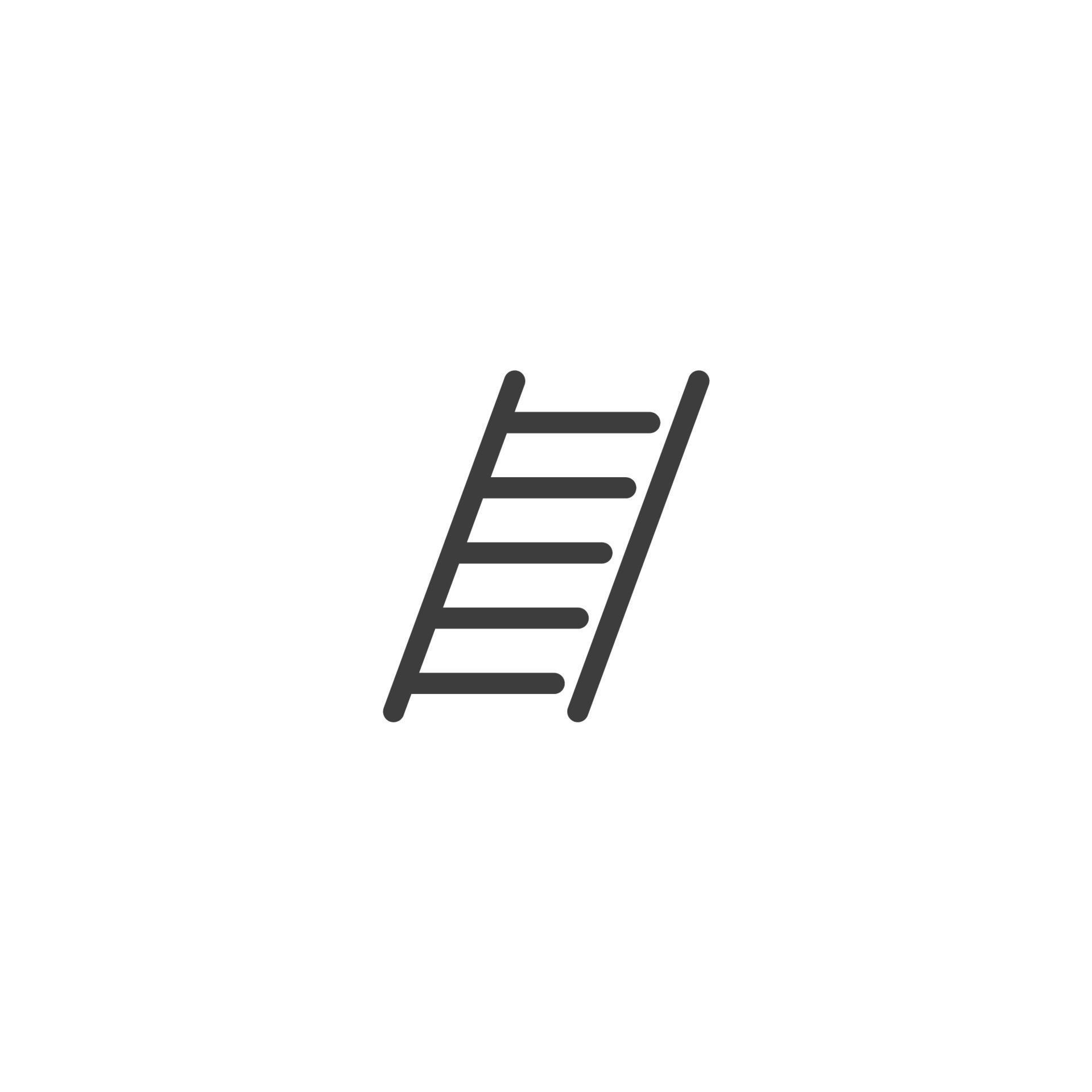 Vector sign of the Ladder symbol is isolated on a white background. Ladder icon color editable