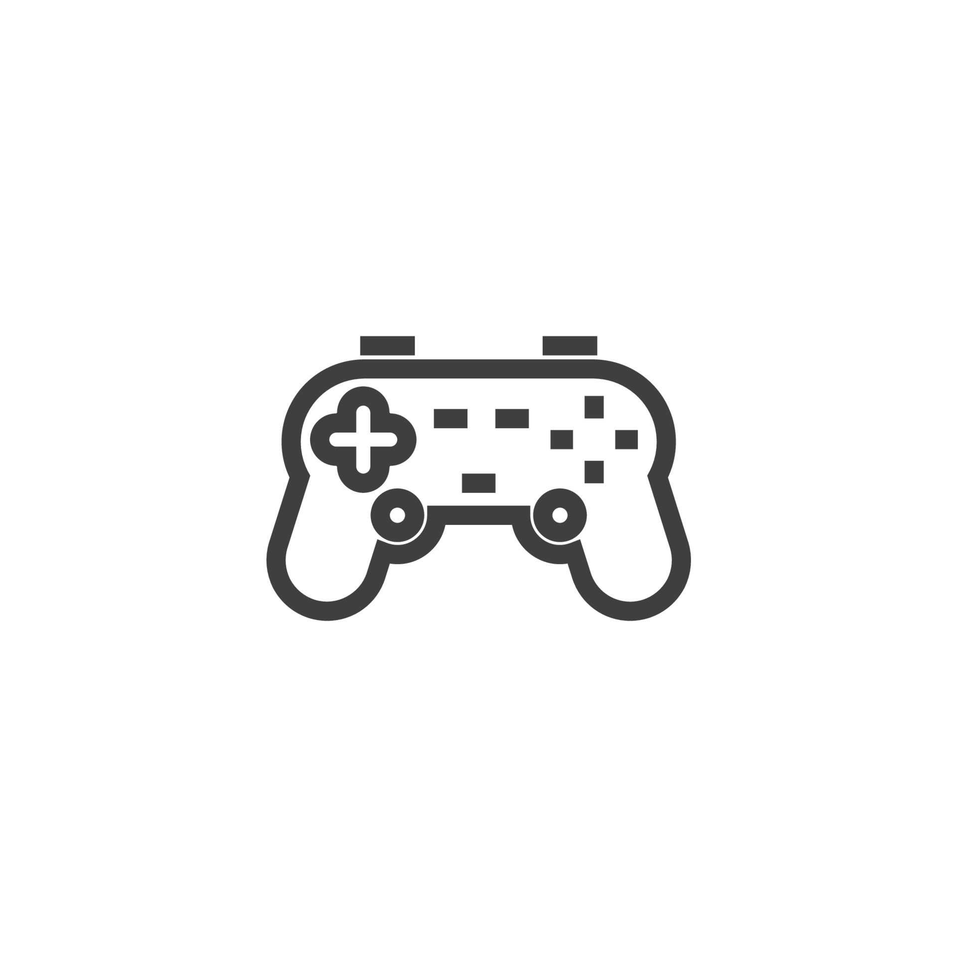Vector sign of the Video game controller symbol is isolated on a white