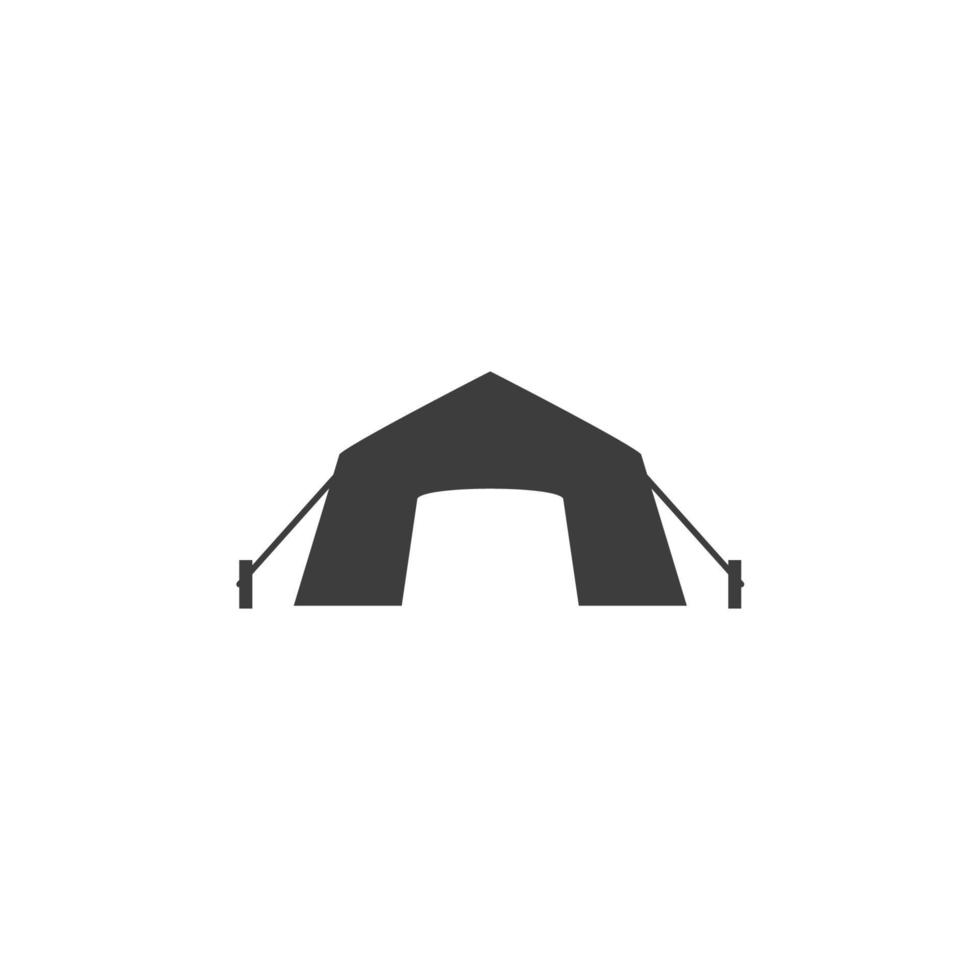 Vector sign of the Tent Camp Travel symbol is isolated on a white background. Tent Camp Travel icon color editable.