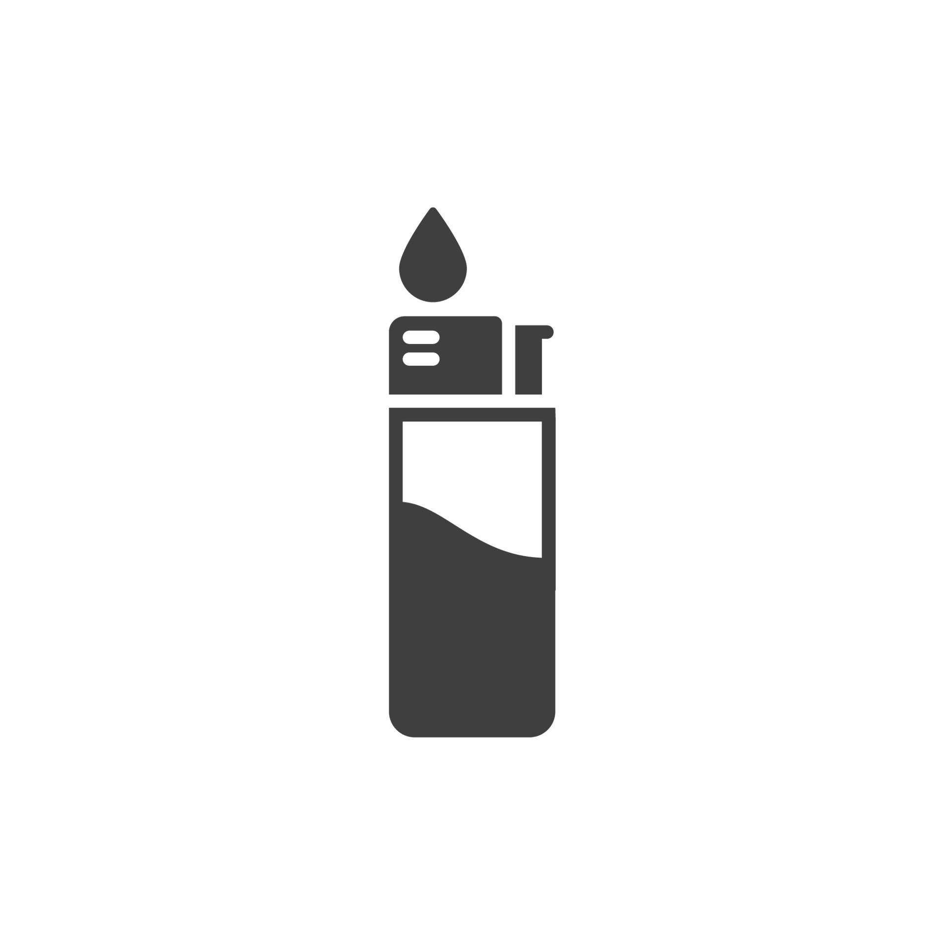 Vector sign of the fire lighter symbol is isolated on a white