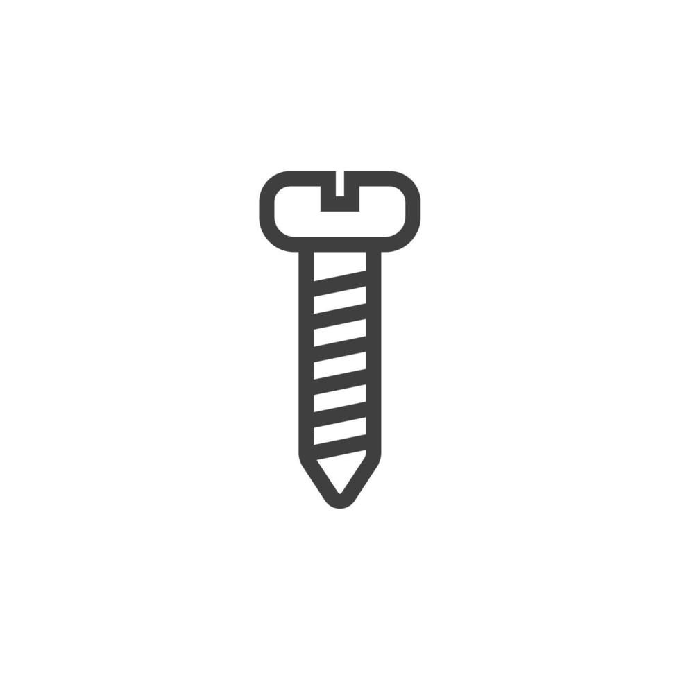 Vector sign of the screw symbol is isolated on a white background. screw icon color editable.