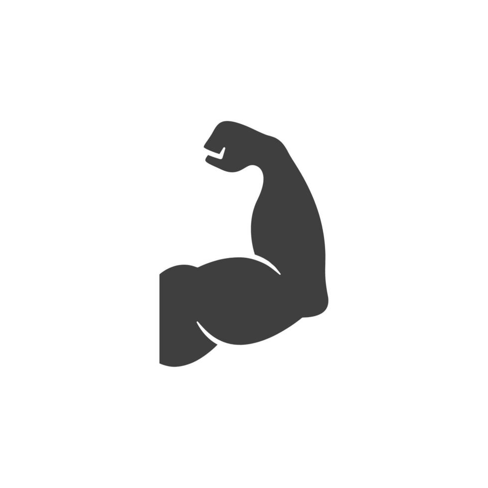 el signo vectorial del símbolo muscular está aislado en un fondo blanco. color del icono del músculo editable. vector