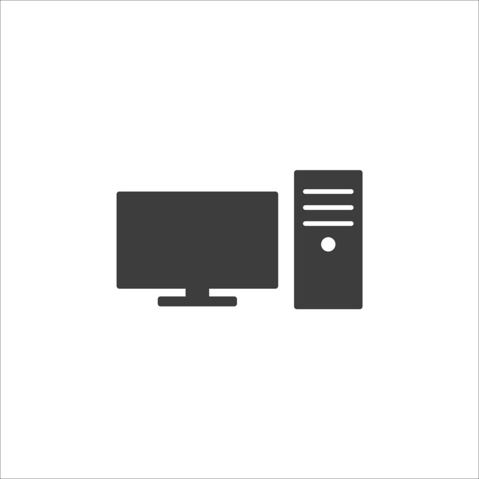 Vector sign of the pc symbol is isolated on a white background pc icon