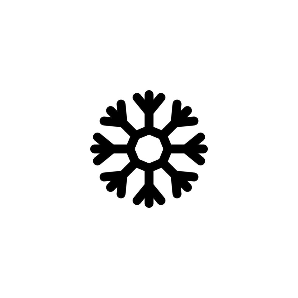 el signo vectorial del símbolo de los copos de nieve está aislado en un fondo blanco. color de icono de copos de nieve editable. vector