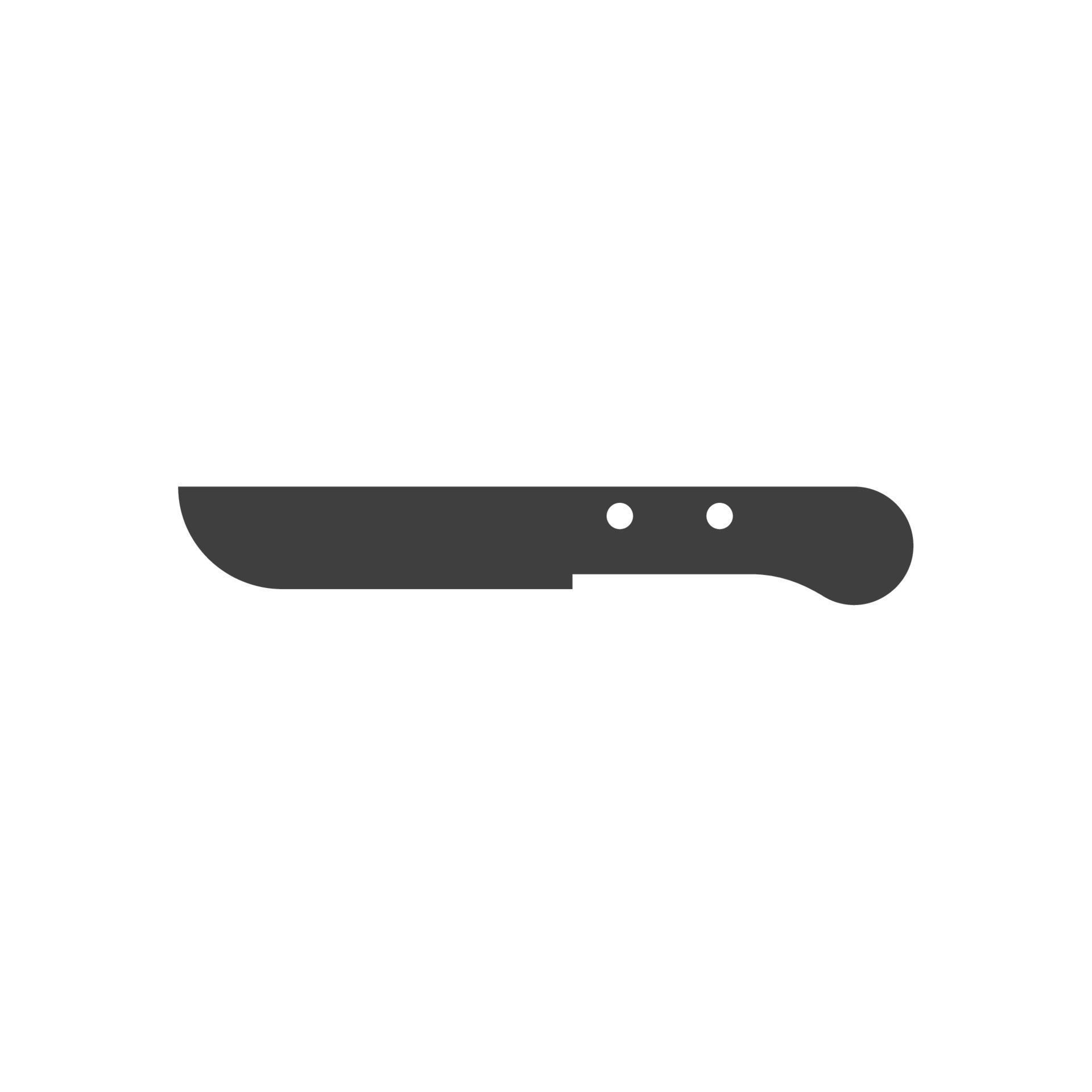 Vector sign of the knife symbol is isolated on a white background