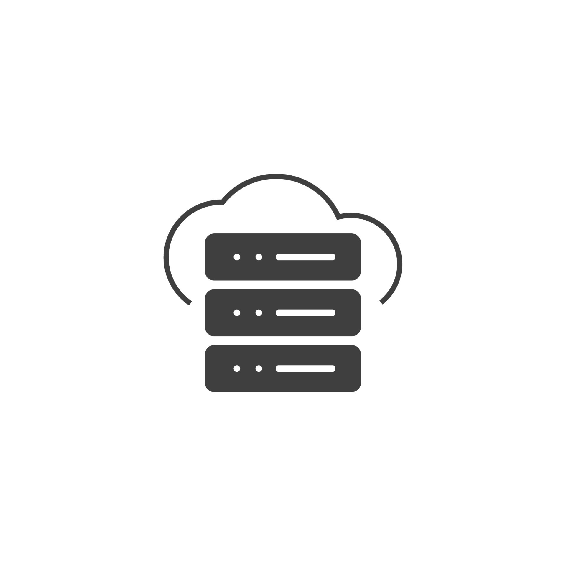 Vector sign of the computer server symbol is isolated on a white ...