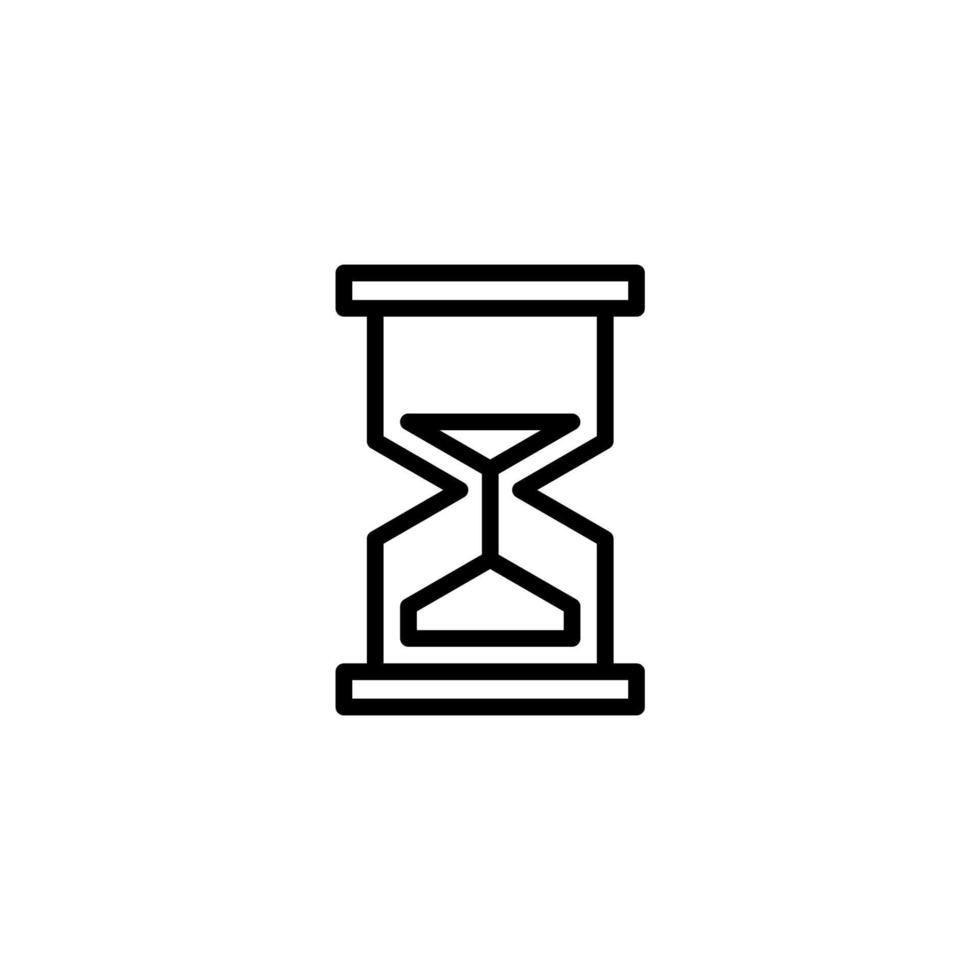 el signo vectorial del símbolo del reloj de arena está aislado en un fondo blanco. color de icono de reloj de arena editable. vector