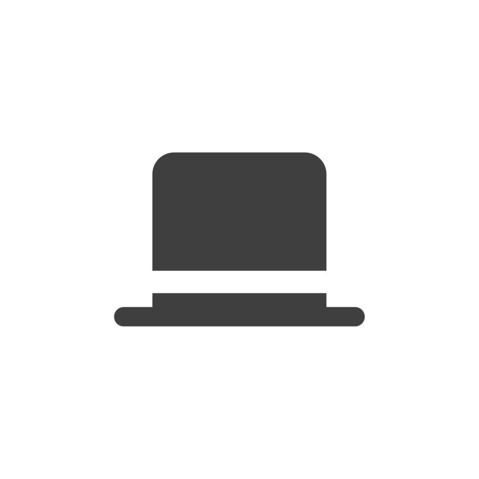 el signo vectorial del símbolo del sombrero de copa está aislado en un fondo blanco. color del icono del sombrero de copa editable. vector