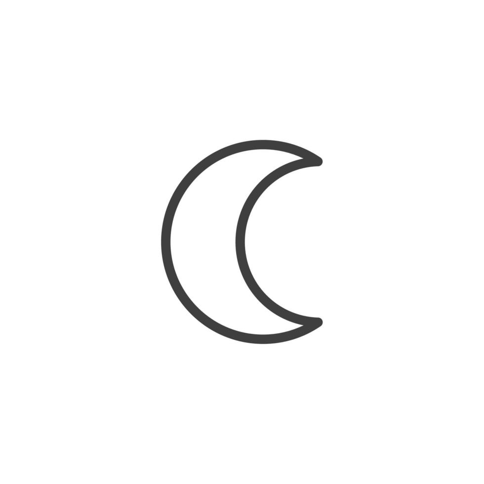 Vector sign of the moon symbol is isolated on a white background. moon icon color editable.