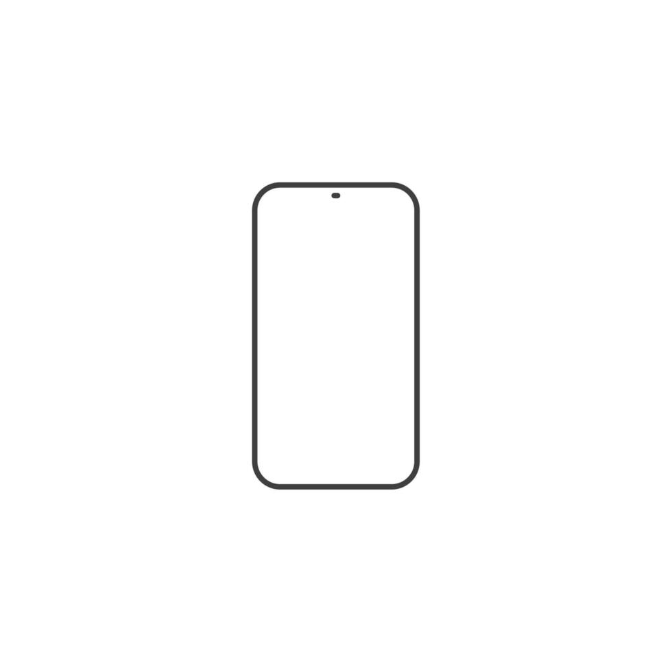Vector sign of the Smartphone symbol is isolated on a white background. Smartphone icon color editable.