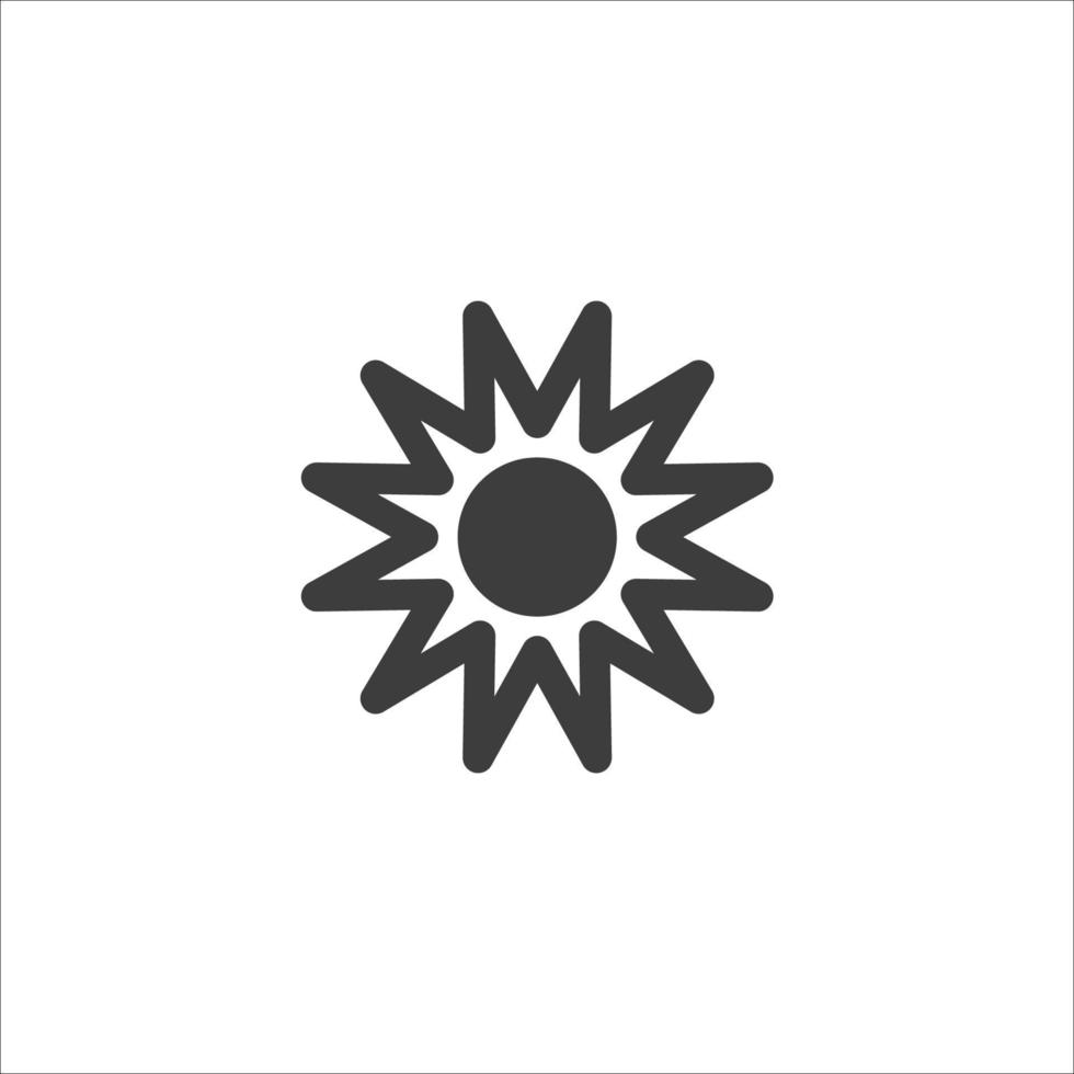 Vector sign of the sun symbol is isolated on a white background. sun icon color editable.